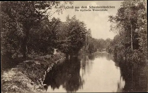 Ak Königs Wusterhausen in Brandenburg, Schenkenländchen, Wasserstraße