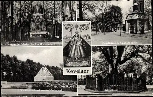 Ak Kevelaer am Niederrhein, Gnadenkapelle, Kreuzbaum, Gnadenbild, Priesterhaus