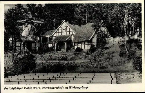 Ak Oberbauerschaft Hüllhorst NRW, Freilichtbühne Kahle Wart, Windmühle
