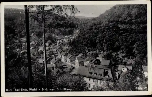 Ak Bad Thal Ruhla in Thüringen, Teilansicht vom Schoßberg gesehen