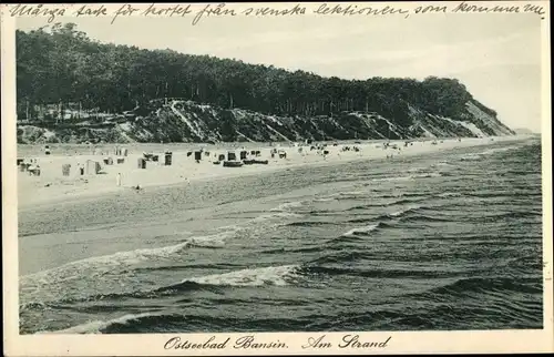 Ak Ostseebad Bansin Heringsdorf auf Usedom, Strand, Meer, Hochufer