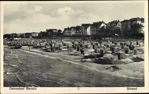 Ak Ostseebad Bansin Heringsdorf auf Usedom, Strand, Hotels