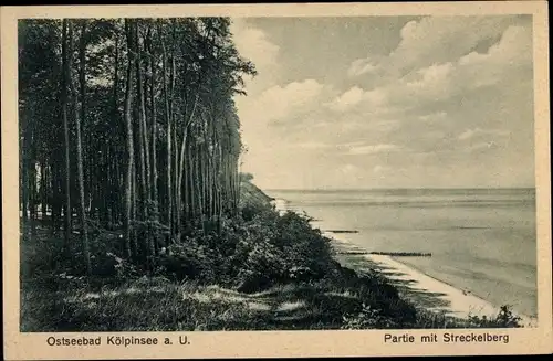 Ak Ostseebad Kölpinsee auf Usedom, Partie am Streckelberg, Strand