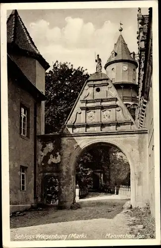 Ak Wiesenburg in der Mark, Partie am Männechen Tor, Schloss