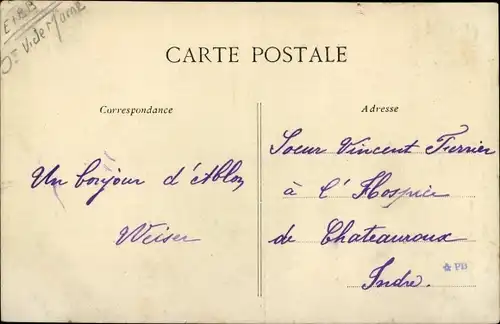 Ak Ablon Val de Marne, L´Église sortie de la Messe