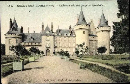 Ak Sully sur Loire Loiret, Château Féodal