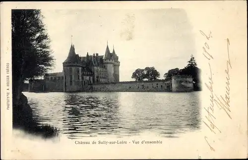 Ak Sully sur Loire Loiret, Château Vue d´Ensemble