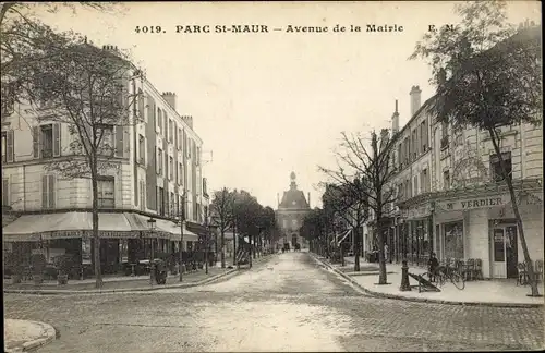 Ak Le Parc de Saint Maur Val de Marne, Avenue de la Mairie