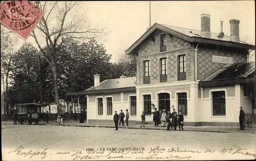 Ak Le Parc de Saint Maur Val de Marne, La Gare