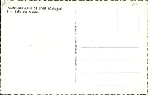Ak Saint-Germain-de-Livet Calvados, Salle des Gardes