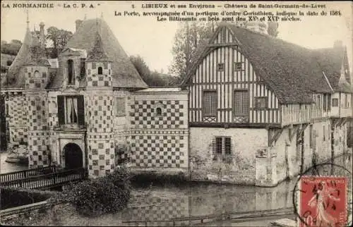 Ak Lisieux Calvados, Chateau de Saint Germain de Livet