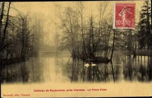 Ak Viarmes Val-d´Oise, Château de Royaumont, Pièce d´Eau