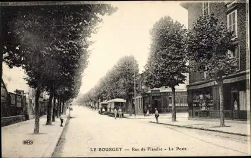 Ak Le Bourget Seine Saint Denis, Rue de Flandre, la Poste