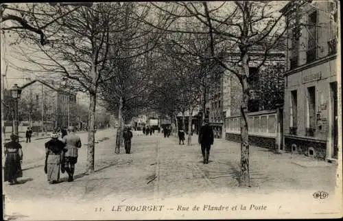 Ak Le Bourget Seine Saint Denis, Rue de Flandre, la Poste