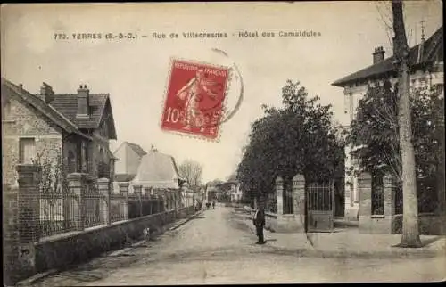 Ak Yerres Essonne, Rue de Villecresnes, Hôtel des Camaldules