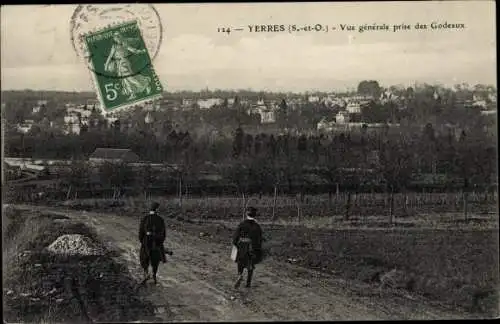 Ak Yerres Essonne, Vue Générale prise des Godeaux