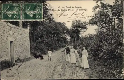 Ak Forêt de Sénart Essonne, Allée du Chêne Prieur à L´Ermitage