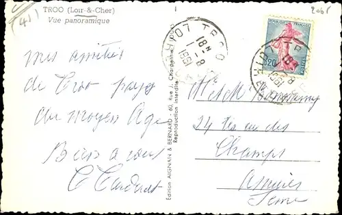 Ak Troo Loir et Cher, Vue Panoramique
