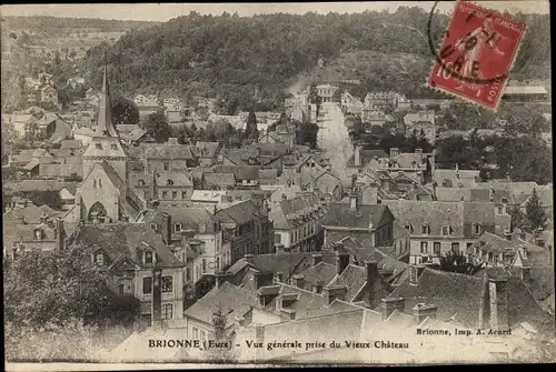 Ak Brionne Eure, Vue Générale prise du Vieux Château