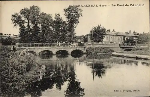 Ak Charleval Eure, Le Pont de l´Andelle
