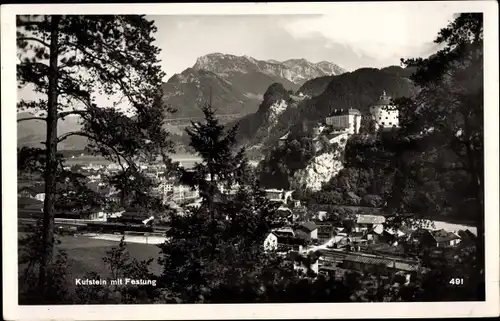 Ak Kufstein in Tirol, Panorama mit Festung