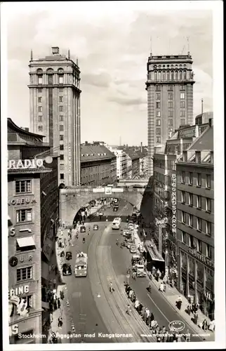 Ak Stockholm Schweden, Kungsgatan met Kungstornen