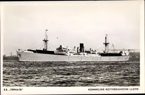 Ak Dampfer S.S. Ternate der Rotterdamschen Lloyd