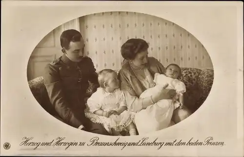 Ak Herzog Ernst August von Braunschweig, Prinzessin Victoria Luise von Preußen, NPG