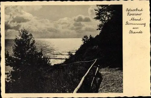 Ak Ostseebad Koserow auf Usedom, Abendstimmung am Strand