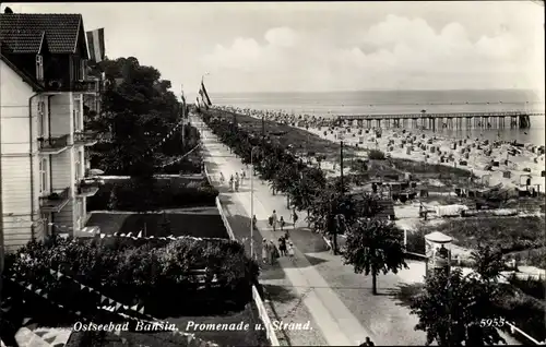 Ak Ostseebad Bansin Heringsdorf auf Usedom, Strand, Promenade