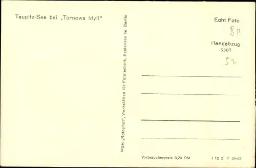 Ak Teupitz in Brandenburg, Tornow, Segelboote
