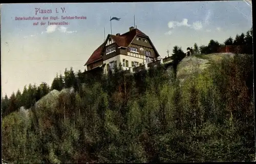 Ak Plauen Vogtland, Unterkunftshaus auf der Tennerahöhe