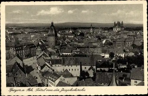 Ak Speyer am Oberrhein Rheinland Pfalz, Total von der Josephskirche