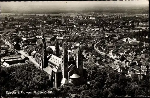 Ak Speyer am Oberrhein Rheinland Pfalz, Fliegeraufnahme vom Ort