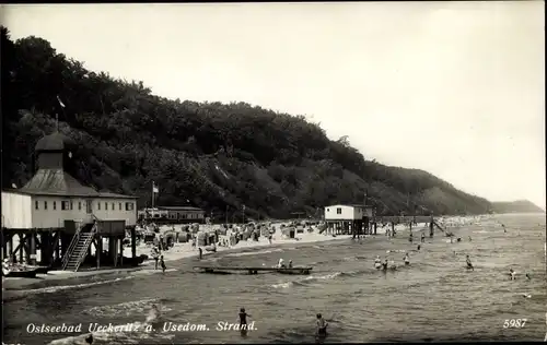 Ak Ostseebad Ückeritz auf Usedom, Strandleben