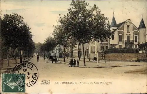 Ak Montargis Loiret, Avenue de la Gare