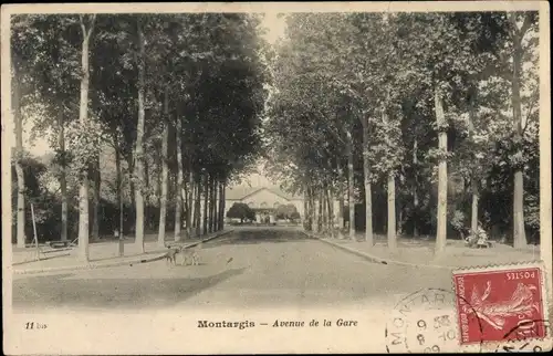 Ak Montargis Loiret, Avenue de la Gare