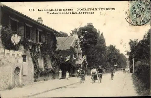 Ak Nogent le Perreux Val de Marne, Restaurant de d'Ecu de France