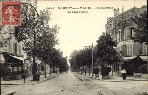 Ak Nogent le Perreux Val de Marne, Boulevard de Stasbourg