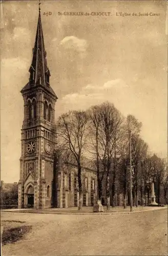 Ak Saint-Germain-du-Crioult Calvados, L'Eglise du Sacre Coeur