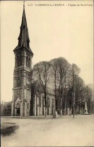 Ak Saint-Germain-du-Crioult Calvados, L'Eglise du Sacre Coeur