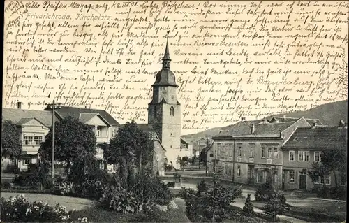Ak Friedrichroda im Thüringer Wald, Kirchplatz