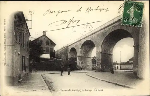 Ak Montigny sur Loing Seine et Marne, Le Pont, vue générale