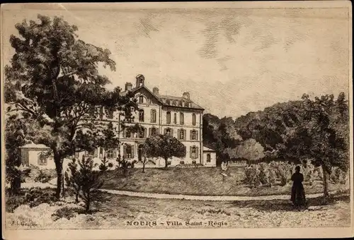 Litho Ak Mours Val-d’Oise, Villa Saint Régis