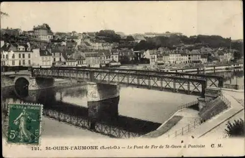 Ak Saint Ouen l´Aumone Val-d´Oise, Le Pont de Fer à Pontoise