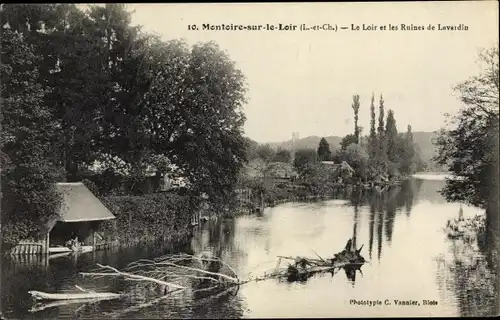Ak Montoire sur le Loir Loir et Cher, Le Loir et les Ruines de Lavardin