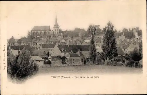 Ak Toucy Yonne, Vue prise de la Gare