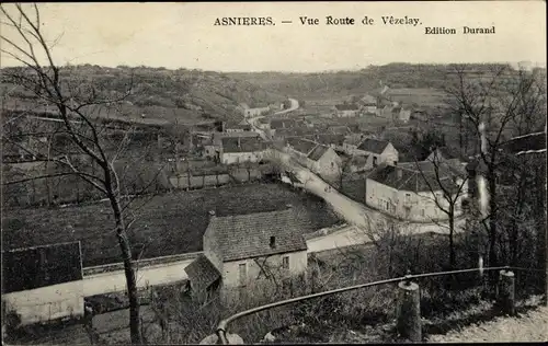 Ak Asnières Yonne, Vue Route de Vêzelay