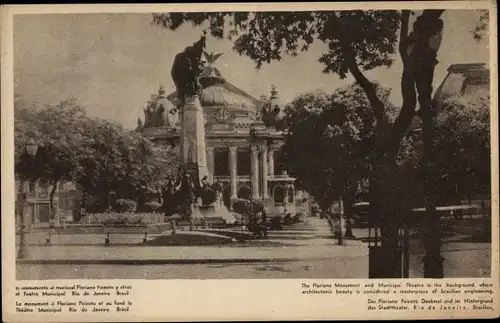 Ak Rio de Janeiro Brasilien, Peixoto Denkmal