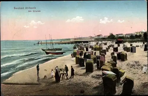 Ak Ostseebad Ahlbeck Heringsdorf auf Usedom, Partie am Strand